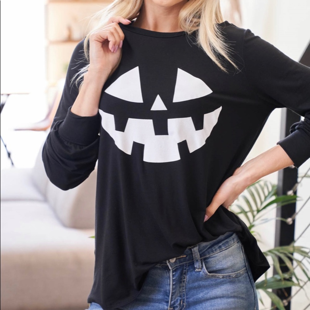 Halloween Pumpkin Face Top